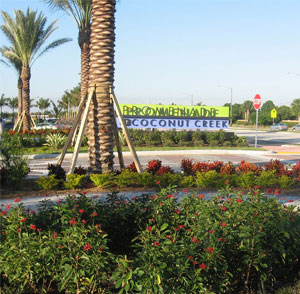 Promenade at Coconut Creek - Fort Lauderdale, FL - Woolbright Development Sign Wide Angle